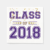 Serviette En Papier Classe de Grad Party Purple et Gold 2018 (Devant)