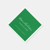 Serviette En Papier Classe de Graduation de 2022 Calligraphie verte (Coin)