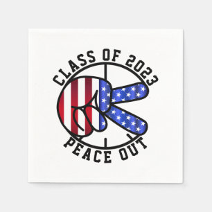 Serviette En Papier Classe De Graduation De 2025 Peace Out Party Fourn
