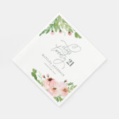 Serviette En Papier Classe de graduation de l'aquarelle florale (Coin)