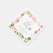 Serviette En Papier Classe de graduation de l'aquarelle florale (Coin)