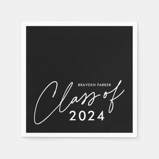 Serviette En Papier Classe de graduation de script moderne (Devant)
