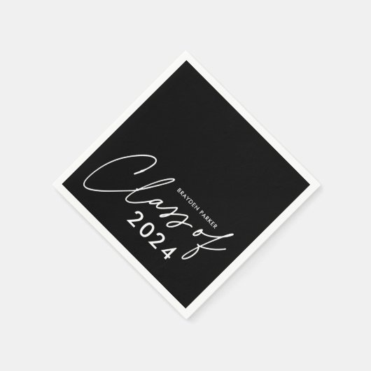 Serviette En Papier Classe de graduation de script moderne (Coin)