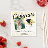 Serviette En Papier Classe de graduation Gold White Photo de 2022 (En situation)
