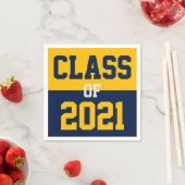 Serviette En Papier Classe de graduation Marine & Gold de 2024 (En situation)