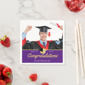 Serviette En Papier Classe de graduation moderne Photo violet de 20xx (En situation)