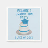 Serviette En Papier Classe de Graduation Party Blue Napkins (Devant)