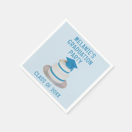 Serviette En Papier Classe de Graduation Party Blue Napkins (Coin)