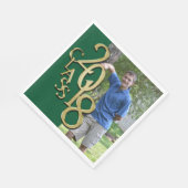 Serviette En Papier Classe de la photo Green and Gold Grad 2018 (Coin)