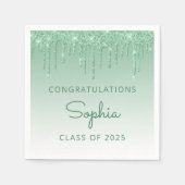 Serviette En Papier Classe de Parties scintillant verte 2025 (Devant)