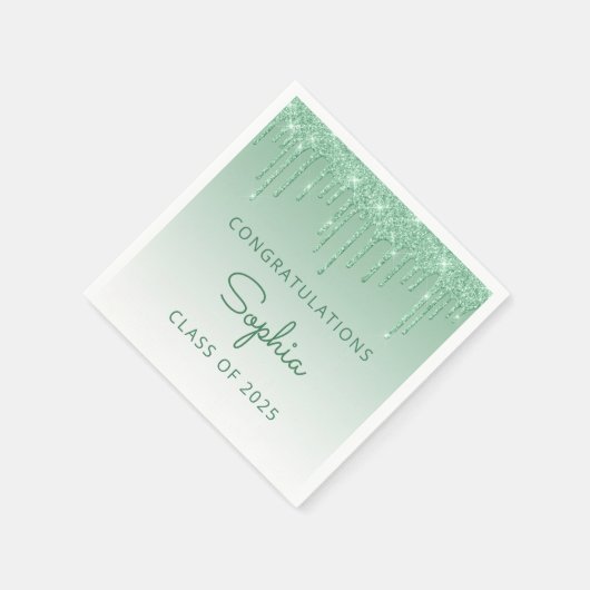 Serviette En Papier Classe de Parties scintillant verte 2025 (Coin)