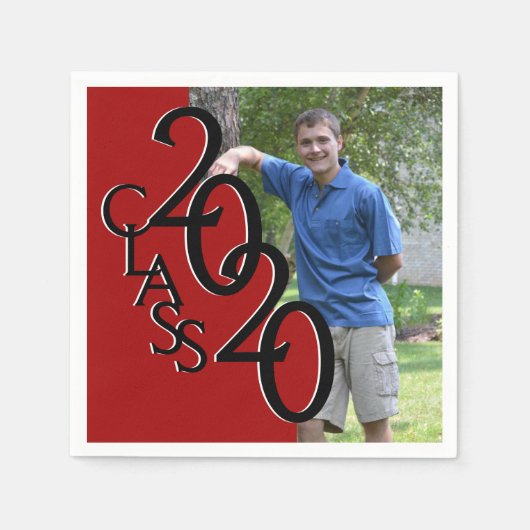 Serviette En Papier Classe de photo Red Grad 2020 (Devant)