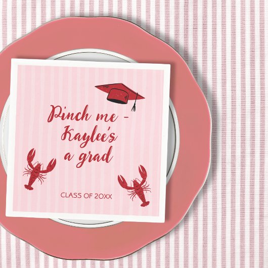 Serviette En Papier Classe De Poisson-Câble De 2025 Pink Graduation Pa