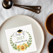 Serviette En Papier Classe de Sunflower Wreath Grad Party 2023