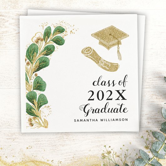 Serviette En Papier Classe de verdure élégante de 2025 Graduation