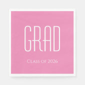 Serviette En Papier Classe d'études de 2025 Minimalist Pink (Devant)