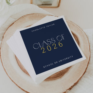 Serviette En Papier Classe d'or de la marine de Fete moderne de 2025