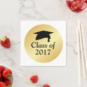 Serviette En Papier Classe d'or et de noir de 2017 Graduation Napkin (En situation)