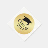 Serviette En Papier Classe d'or et de noir de 2017 Graduation Napkin (Coin)