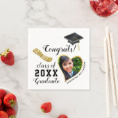 Serviette En Papier Classe d'or noir blanc de 2025 Graduate Graduation (En situation)