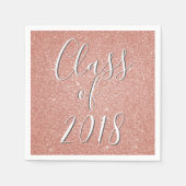 Serviette En Papier Classe d'or Rose 2018 - Parties scintillant rose p (Devant)
