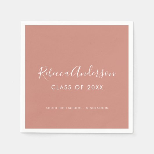 Serviette En Papier Classe d'or rose de Calligraphie 2023 (Devant)