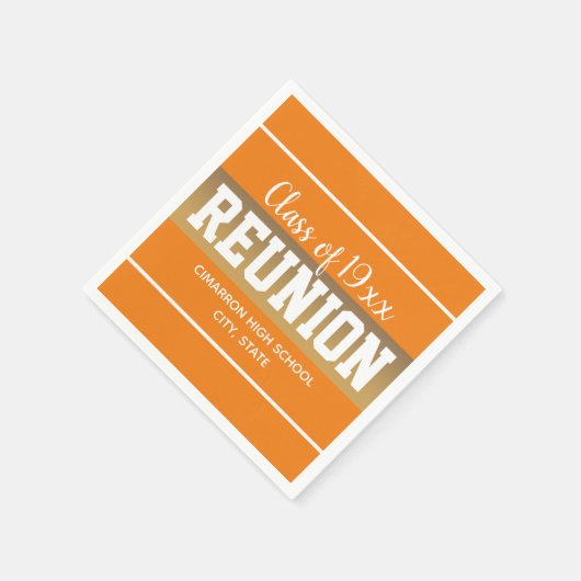 Serviette En Papier Classe école Réunion Toute année Orange Gold Naple (Coin)