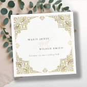 Serviette En Papier Classé Elegant Gold Art Déco Mariage