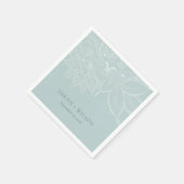 Serviette En Papier Classé élégant Mariage Bleu Paisley Dusky (Coin)