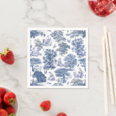 Serviette En Papier Classé élégant Rustic Blue Country Toile (En situation)