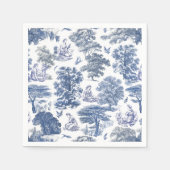 Serviette En Papier Classé élégant Rustic Blue Country Toile (Devant)