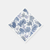 Serviette En Papier Classé élégant Rustic Blue Country Toile (Coin)