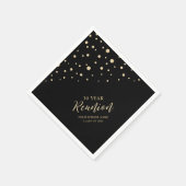 Serviette En Papier Classe Gold & Black Chic Confetti Réunion (Coin)