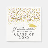 Serviette En Papier Classe Gold Confetti de 2022 Graduation (Devant)