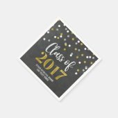 Serviette En Papier Classe Gold Silver Confetti de 2017 Graduation (Coin)