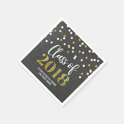 Serviette En Papier Classe Gold Silver Confetti de 2018 Graduation (Coin)