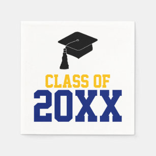 Serviette En Papier Classe marine et or de 2024 Graduation Party