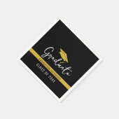 Serviette En Papier Classe moderne Black & Gold de 2025 Casquette de 2 (Coin)