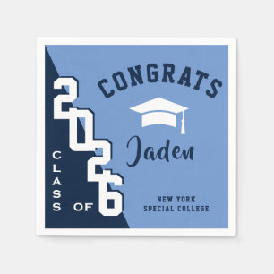 Serviette En Papier Classe moderne de 2023 Navy Blue Graduation Party