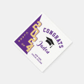 Serviette En Papier Classe moderne de 2024 Gold Purple Graduation Part (Coin)