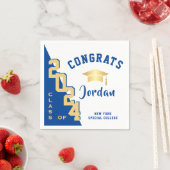 Serviette En Papier Classe moderne de 2024 Golden Blue Graduation Part (En situation)