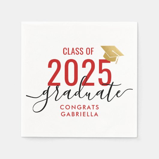 Serviette En Papier Classe of 2023 Parti de graduation moderne (Devant)