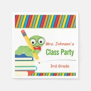 Serviette En Papier Classe Party, Bookworm & Books personnalisable