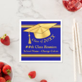 Serviette En Papier Classe personnalisée Bleu et or - Retrouvailles (En situation)