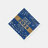 Serviette En Papier Classe personnalisée de 2022 blue Graduation Party (Coin)