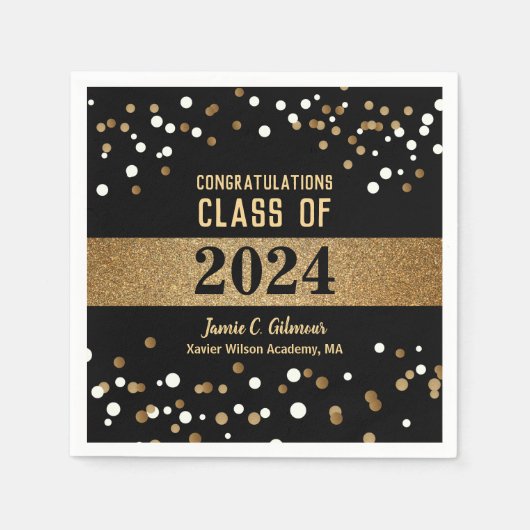 Serviette En Papier Classe personnalisée de 2024 Custom Graduation Par (Devant)