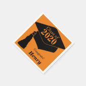 Serviette En Papier Classe personnalisée de 2024 Orange Black (Coin)