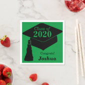 Serviette En Papier Classe personnalisée de 2024 Vert Noir (En situation)