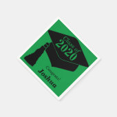 Serviette En Papier Classe personnalisée de 2024 Vert Noir (Coin)