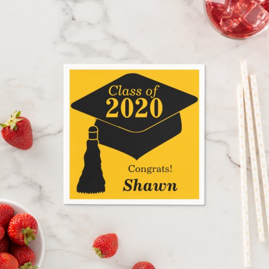 Serviette En Papier Classe personnalisée de Black Gold 2024 (En situation)